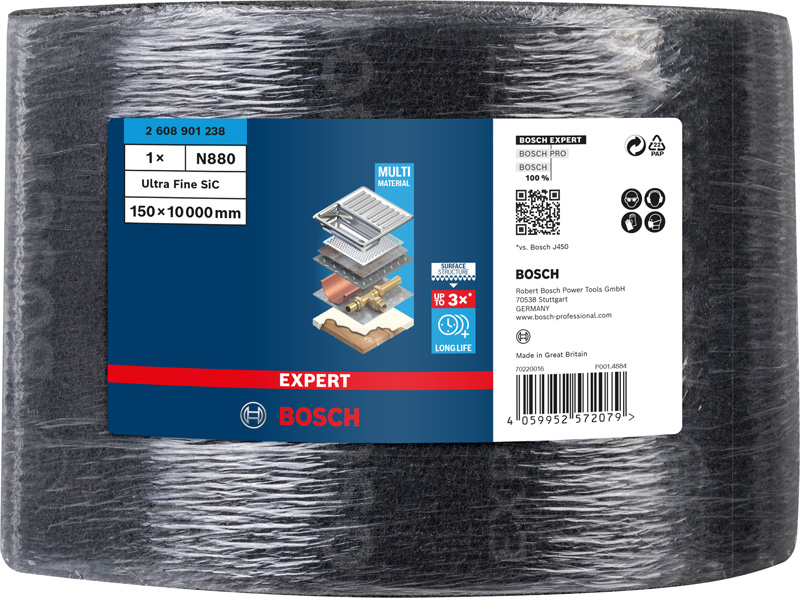 Bosch role rouna EXPERT N880 pro ruční broušení 150 mm × 10 m, Ultra Fine S2 
