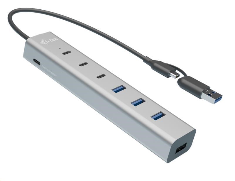 i-tec USB-C/ USB-A Charging Metal HUB 7 Port (3x USB-C, 4x USB-A)