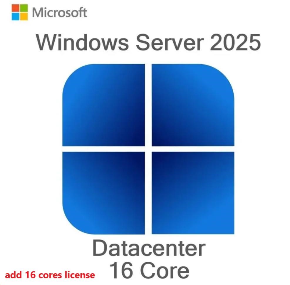 DELL_CAL Microsoft_Windows Server 2025  2022 Datacenter EditionAdd License16CORENO MEDIA KEYCus Kit0 