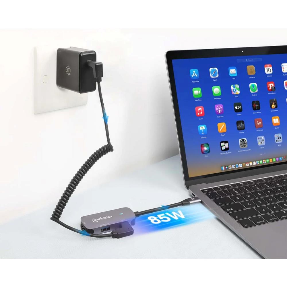 MANHATTAN Dokovací stanice USB-C na HDMI,  USB-C PD 100W,  USB-A,  šedá1 