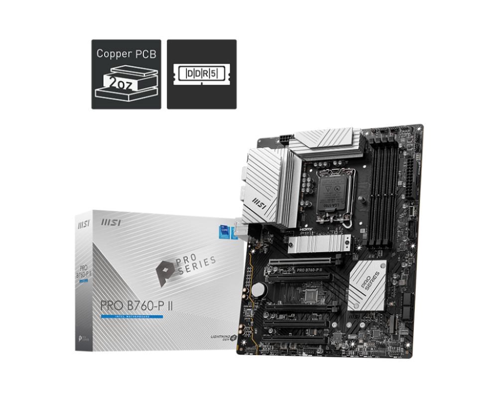 MSI MB Sc LGA1700 PRO B760-P II, Intel B760, 4xDDR5, 1xDP, 1xHDMI0 