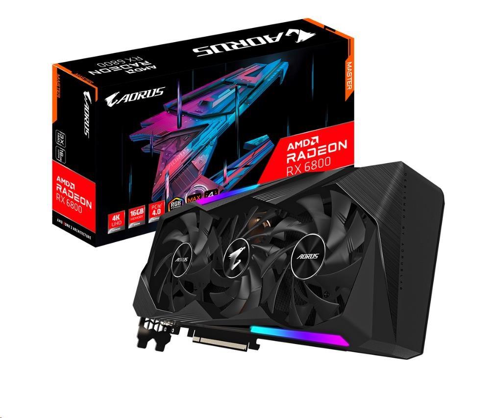 BAZAR - GIGABYTE VGA AMD Radeon RX 6800 AORUS MASTER 16G,  RX 6800,  16GB GDDR6,  2xDP,  2xHDMI - Po opravě (Bez příšlušenst0 