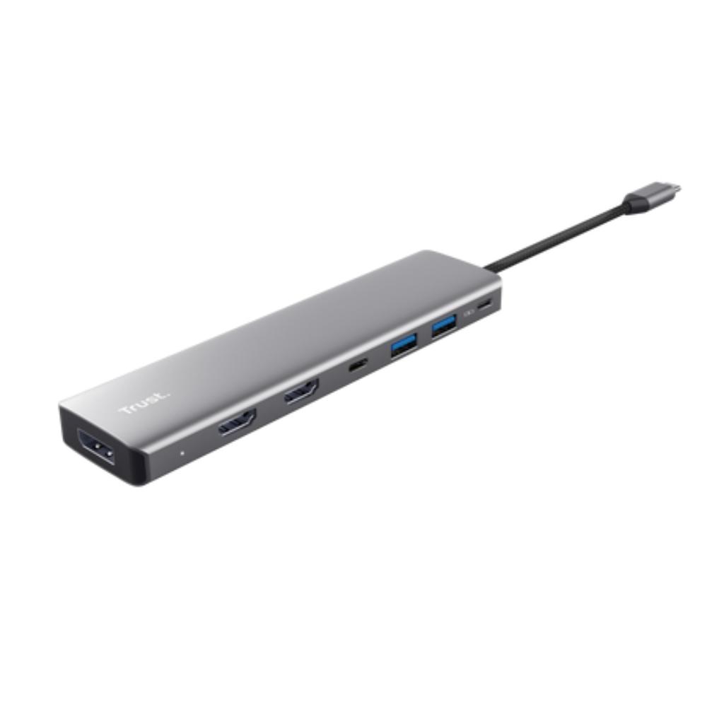 TRUST Dokovací stanice DALYX 7v1,  1xDP,  2xHDMI,  2xUSB-C,  2xUSB,  šedá1 