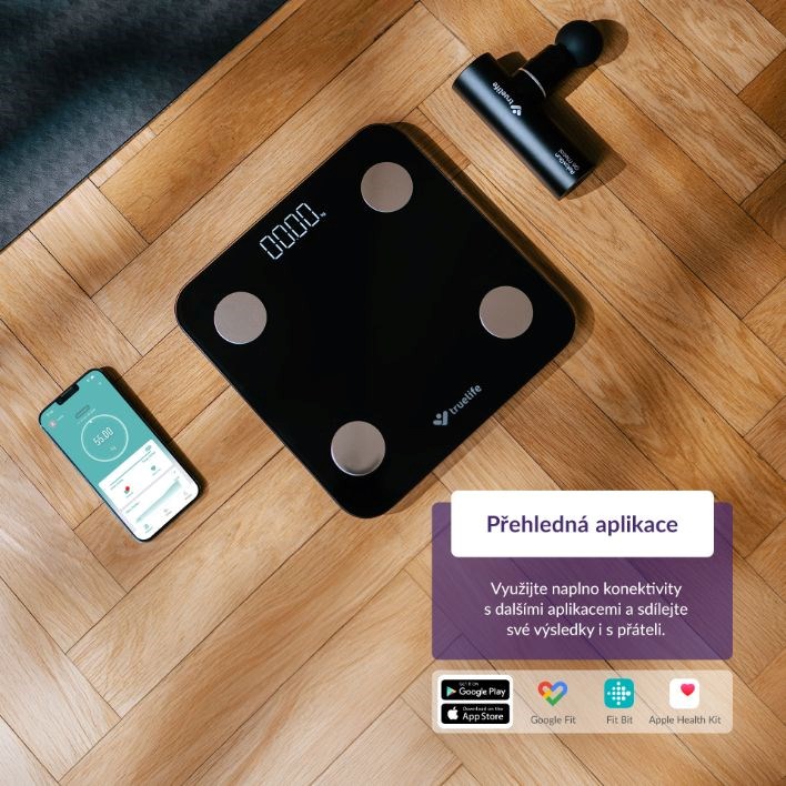 TrueLife FitScale W1 BT Black - bioelektrická impedanční bluetooth váha5 