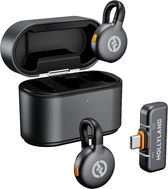 Hollyland LARK M2S Duo Wireless Lavalier Microphone with USB-C Plug (Duo, Space Gray)1 