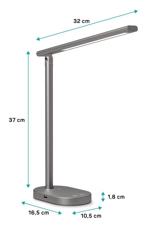 CONNECT IT Stolní LED lampa Shine, USB-A, šedá4 