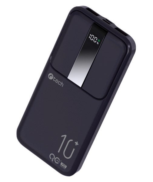 C-TECH Powerbanka 10000mAh,  Li-Pol,  22, 5W,  USB-C/ USB-A/ micro USB1 