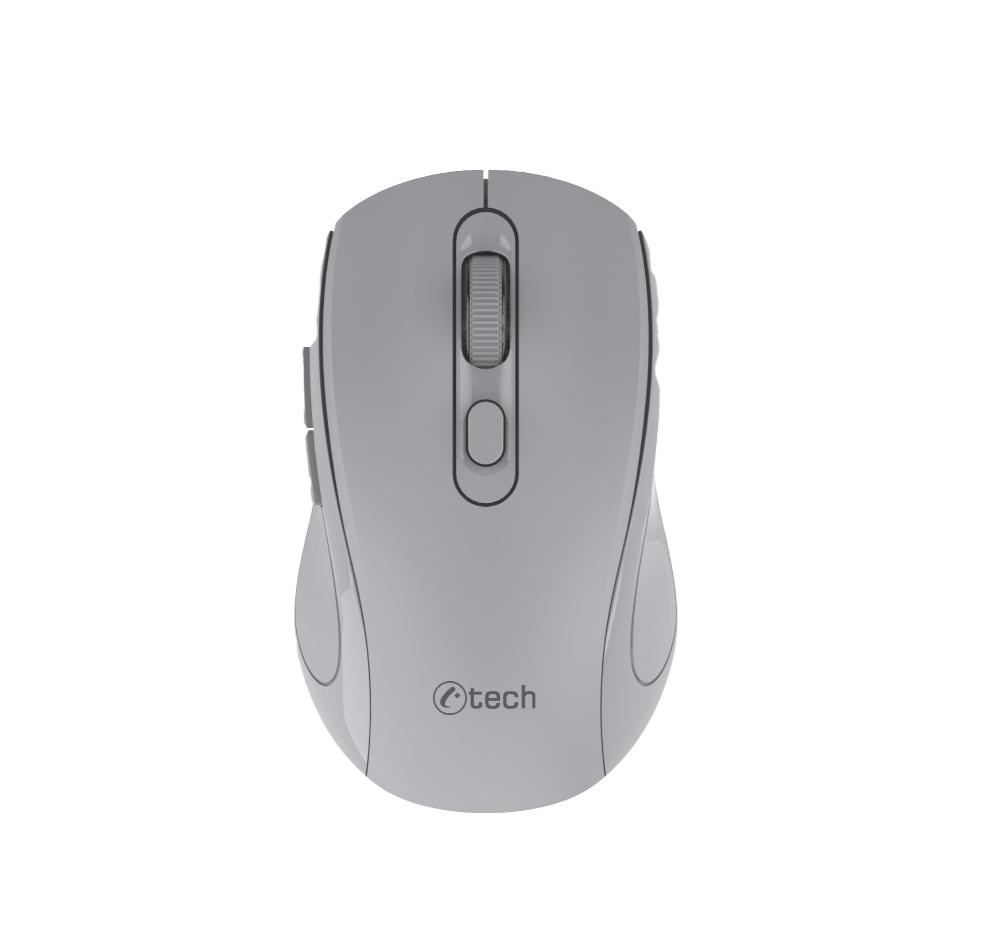 C-TECH myš Dual mode WLM-12GR,  bezdrátová,  1600DPI,  6 tlačítek,  šedá,  USB nano receiver1 