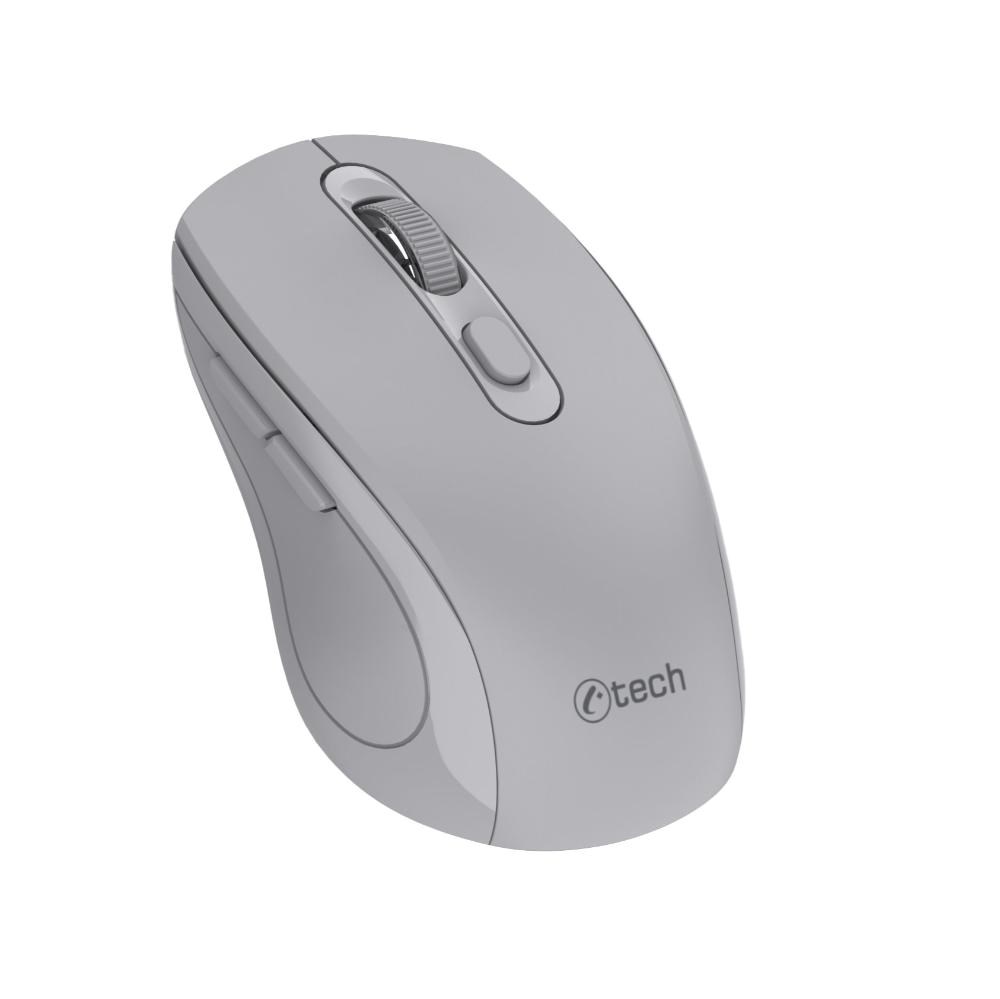 C-TECH myš Dual mode WLM-12GR,  bezdrátová,  1600DPI,  6 tlačítek,  šedá,  USB nano receiver0 