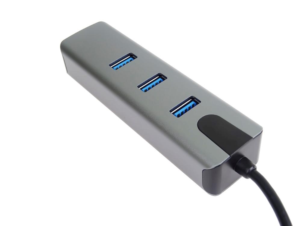 PremiumCord Adapter USB-C na Gigabit 10/ 100/ 1000Mbps + 3x USB3.2 konektor1 