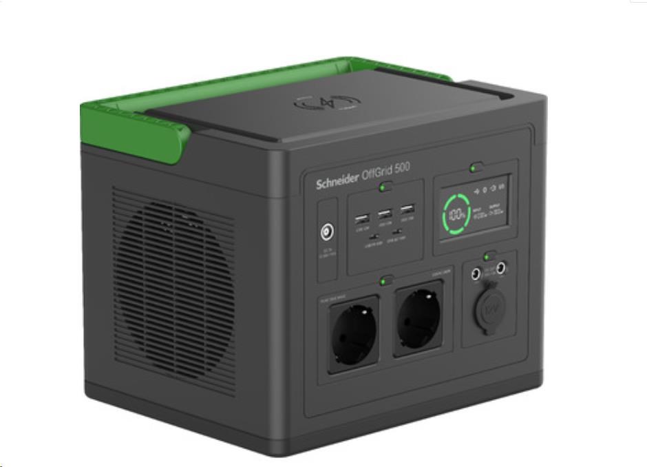 APC Schneider OffGrid Portable Power Station 500,  517Wh Li-ion,  2 Schuko,  Sinewave0 