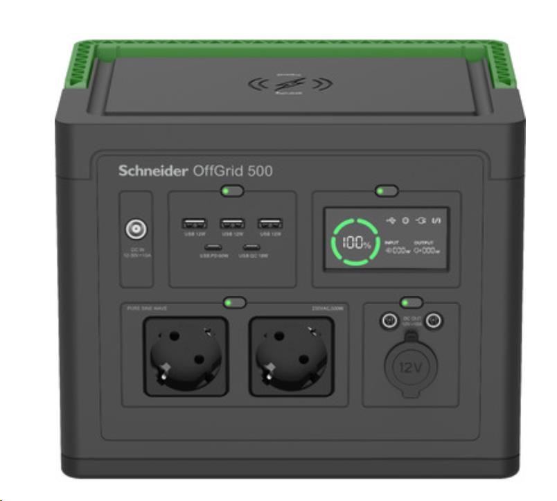 APC Schneider OffGrid Portable Power Station 500,  517Wh Li-ion,  2 Schuko,  Sinewave1 