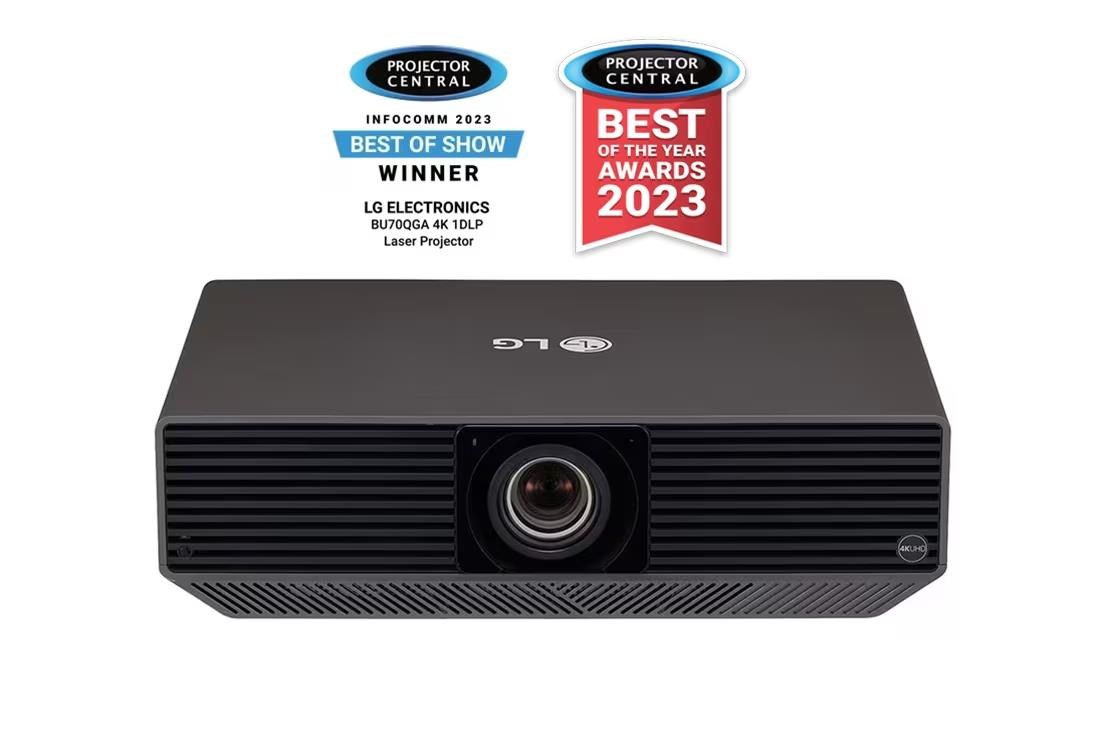 LG projektor BU70QGA.AEU - DLP,  laser,  3840x2160 UHD,  7000 ANSI,  3xHDMI,  USB-A,  DP,  RS232,  RJ45,  2x5W repro,  WebOS0 