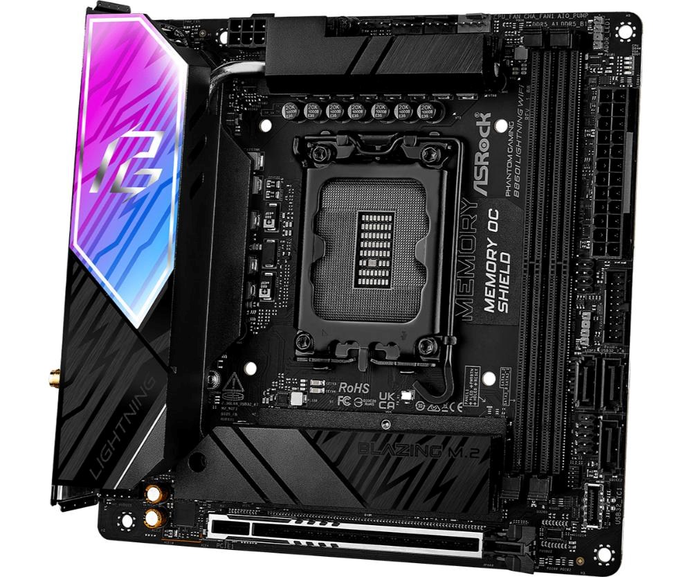 ASRock MB Sc LGA1851 B860I LIGHTNING WIFI,  Intel B860,  2xDDR5,  1xThunderbolt,  1xHDMI,  WiFi,  Mini-ITX3 