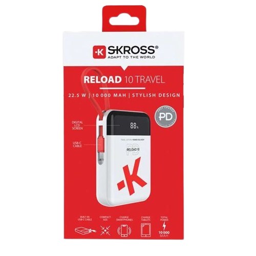 SKROSS powerbank Reload 10 Travel,  20W PD,  10 000mAh,  USB A+C3 