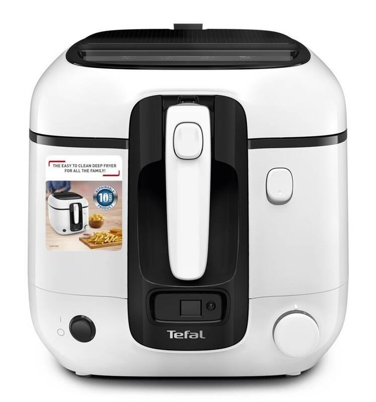 Tefal FR3140 Super Uno fritéza na olej,  1800 W,  karbonový filtr,  nepřilnavý povrch,  průhledné víko,  bílá /  černá1 