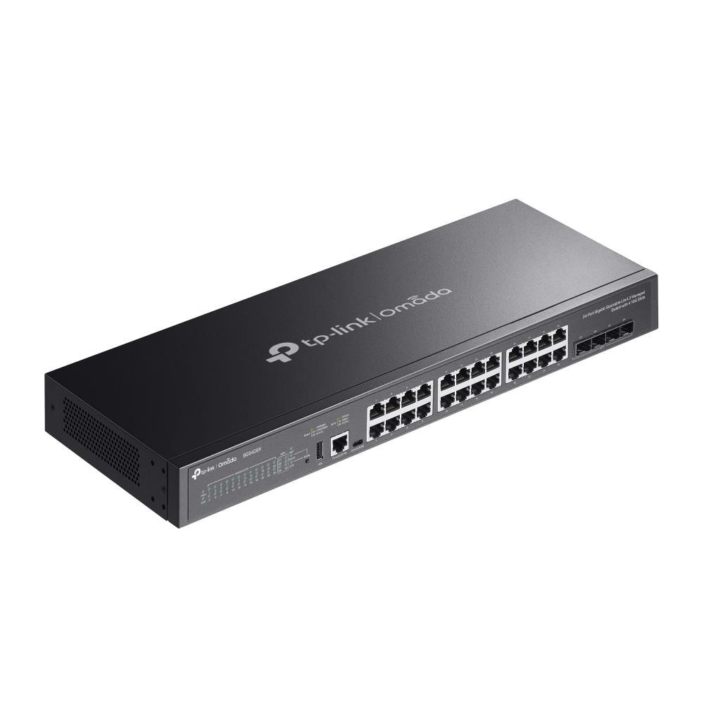 TP-Link OMADA switch SG5428X (24xGbE, 4xSFP+, 1xUSB2.0, 2xConsole, fanless)1 