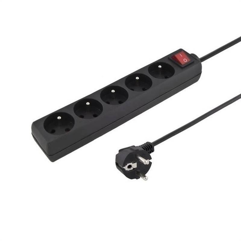 Konnoc DX-5FS 3m pětizásuvka s vypínačem ČERNÁ0 
