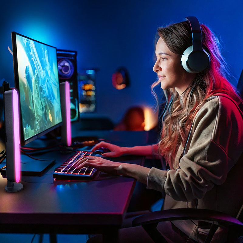 Solight LED RGB osvětlení Gaming,  dálkový ovladač,  zvukový senzor,  USB4 