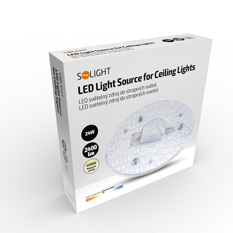 Solight LED světelný zdroj do stropních světel, 24W, 2400lm, 4000K, 167mm6 