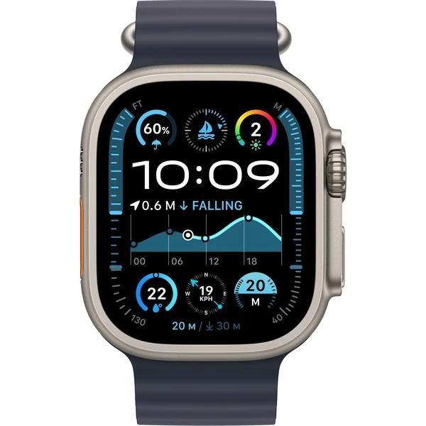 Apple Watch Ultra 2 (2024) GPS + Cellular 49mm Natural Titanium Case with Navy Ocean Band1 