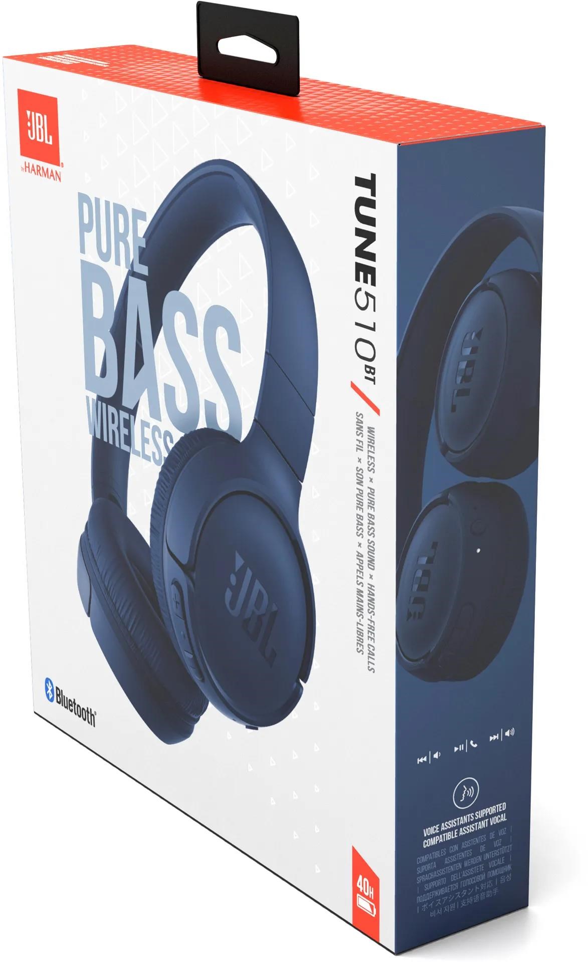 JBL Tune 510BT Blue sluchátka na uši,  bezdrátová,  Bluetooth 5.0,  32 ohm,  výdrž až 40 hod,  rychlé nabíjení,  modrá6 