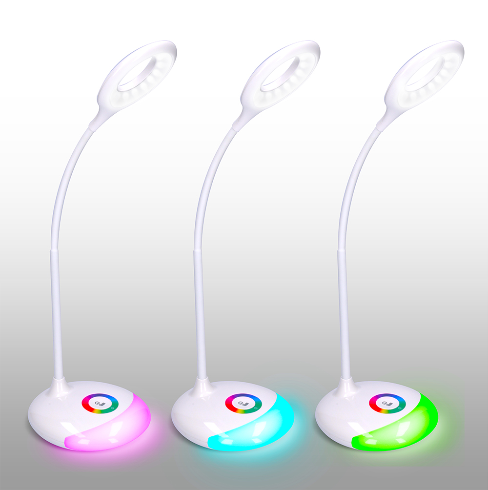 Solight LED stolná lampička nabíjacia, 5W, RGB podsvietenie, stmievateľná, USB napájanie6 