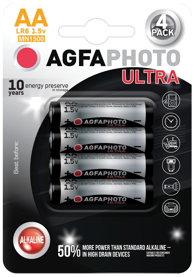 AgfaPhoto Ultra alkalická baterie LR06/ AA,  4ks0 