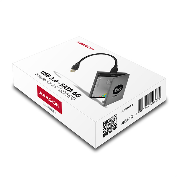 AXAGON ADSA-1S6,  USB 3.2 Gen 1 - SATA 6G SSD/ HDD adaptér vr. 2.5