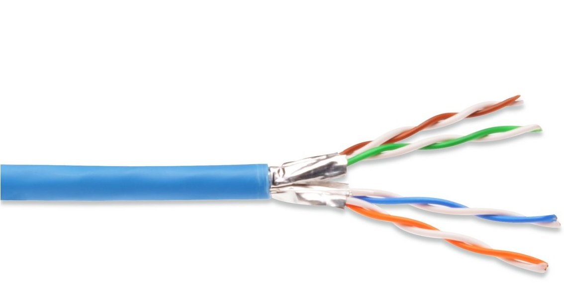 DIGITUS CAT 6A U-FTP Kabel 4x2, drát AWG23,  LSOH,  modrý,  305m1 