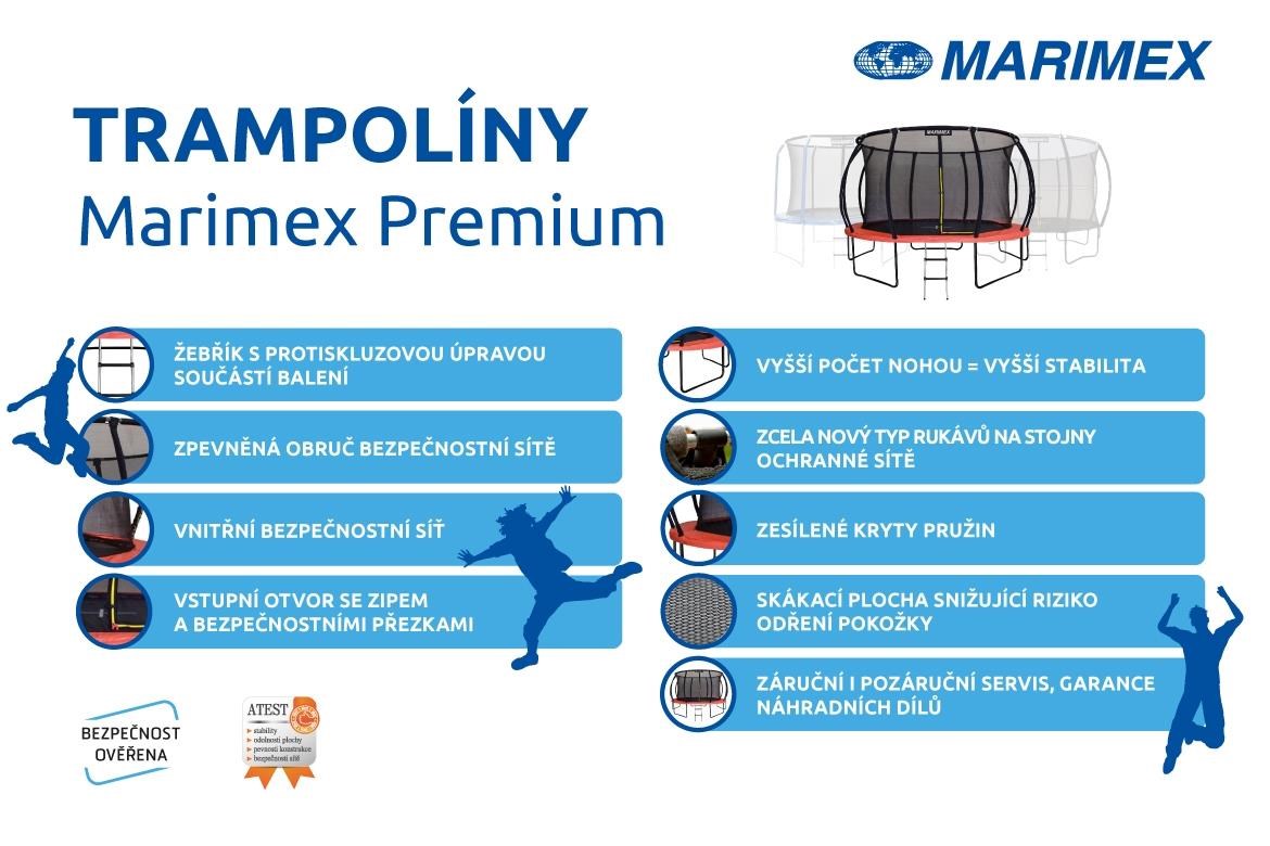 Marimex Premium trampolína 366 cm + vnitřní ochranná síť + schůdky ZDARMA3 
