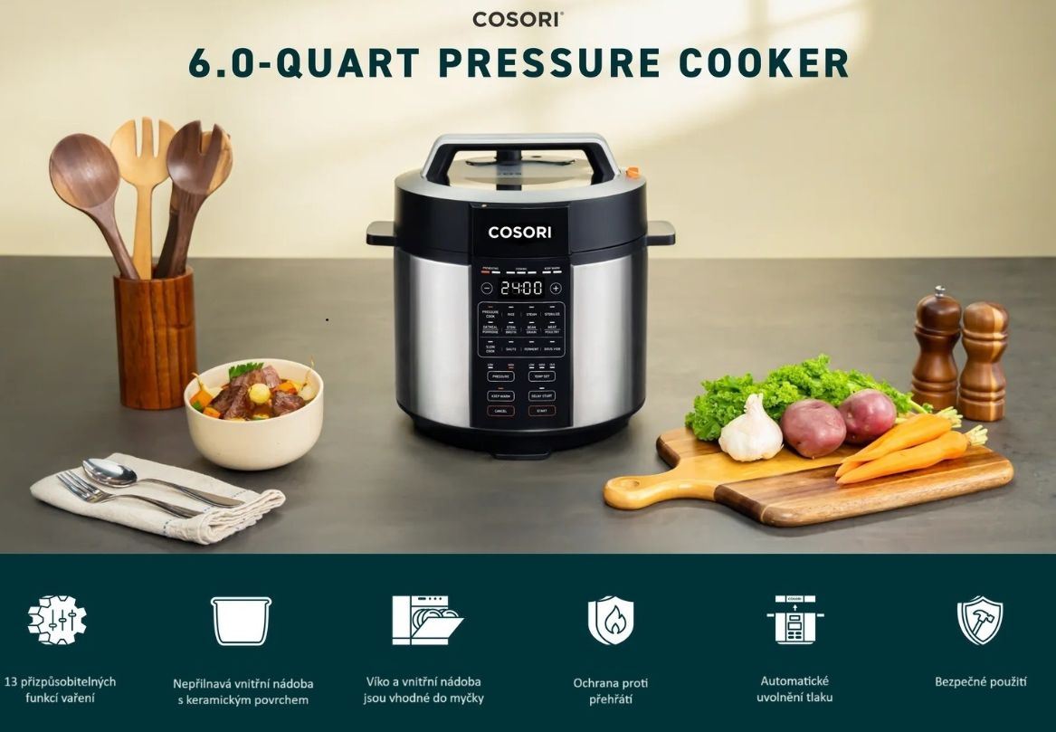 BAZAR - Cosori Multicooker CMC  - multifunkční tlakový hrnec 5.7L - Poškozený obal (Komplet)3 