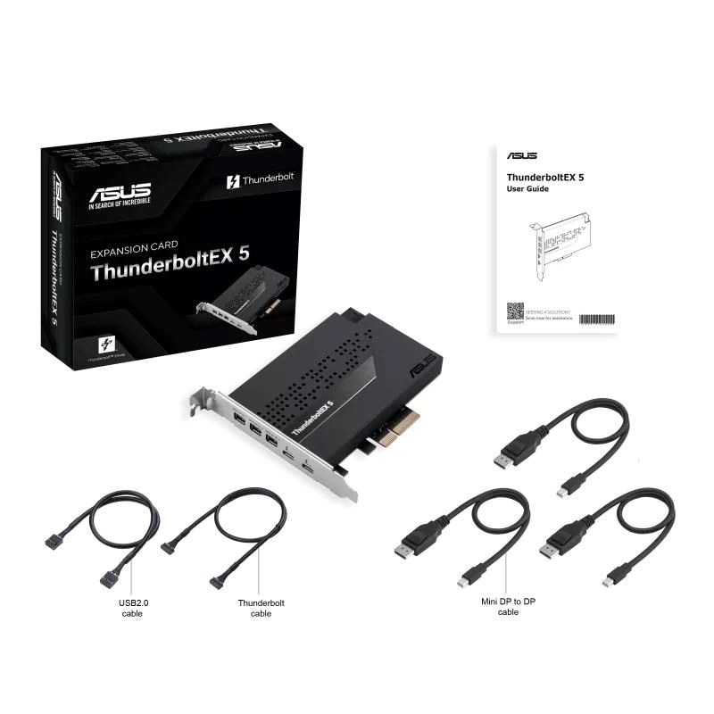 ASUS rozšiřující karta ThunderboltEX 5, PCIe 4.0x4, 2xThunderbolt 5, 3x Mini-DP6 