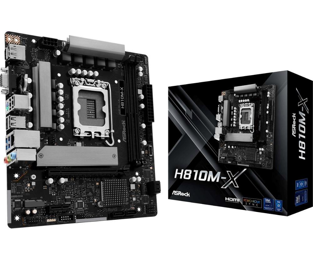 ASRock MB Sc LGA1851 H810M-X,  Intel H810,  2xDDR5,  1xDP,  1xHDMI,  1xVGA,  mATX0 
