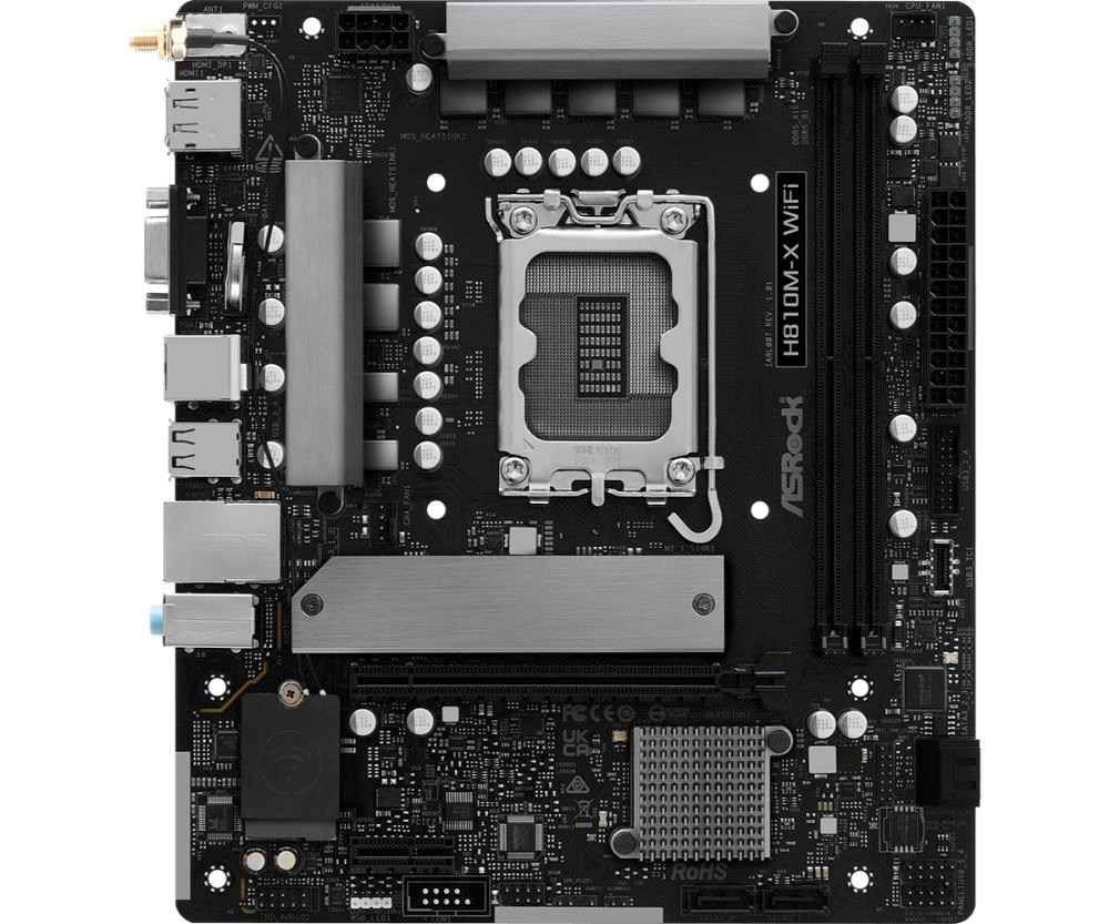 ASRock MB Sc LGA1851 H810M-X WIFI,  Intel H810,  2xDDR5,  1xDP,  1xHDMI,  1xVGA,  WiFi,  mATX1 
