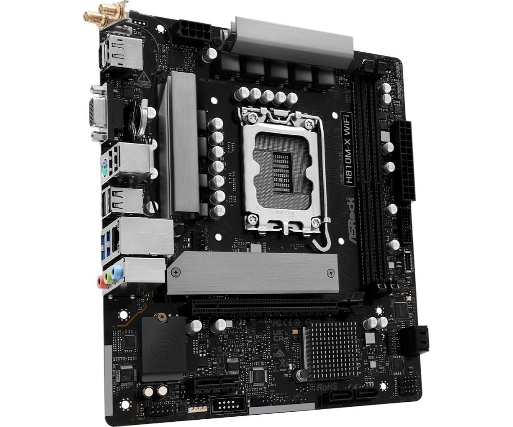 ASRock MB Sc LGA1851 H810M-X WIFI,  Intel H810,  2xDDR5,  1xDP,  1xHDMI,  1xVGA,  WiFi,  mATX2 