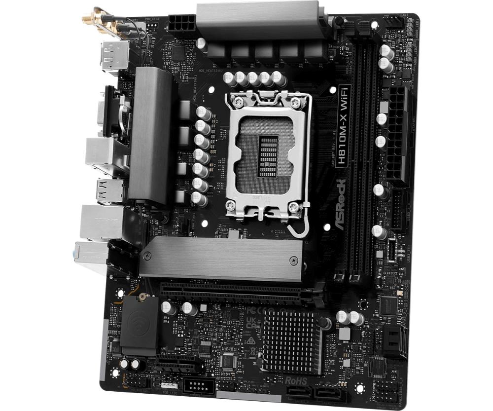 ASRock MB Sc LGA1851 H810M-X WIFI,  Intel H810,  2xDDR5,  1xDP,  1xHDMI,  1xVGA,  WiFi,  mATX3 