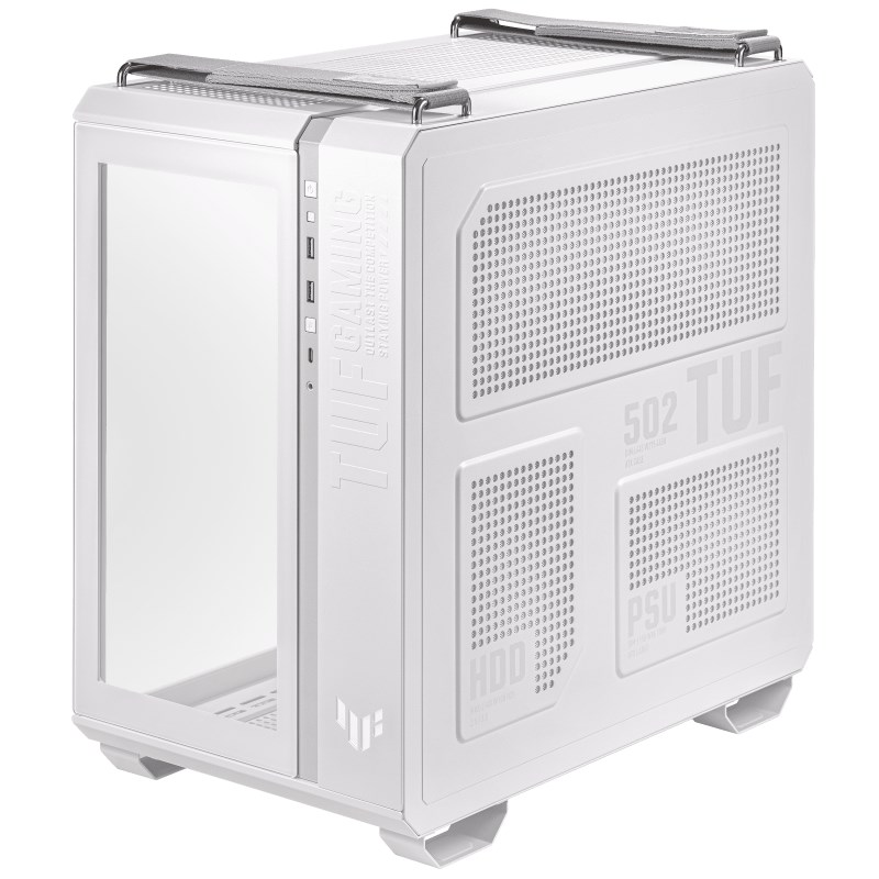 BAZAR - ASUS case TUF GAMING GT502 PLUS,  Mid Tower,  průhledná bočnice,  4x 120mm ARGB Fan,  bílá - Poškozený obal (Komplet5 