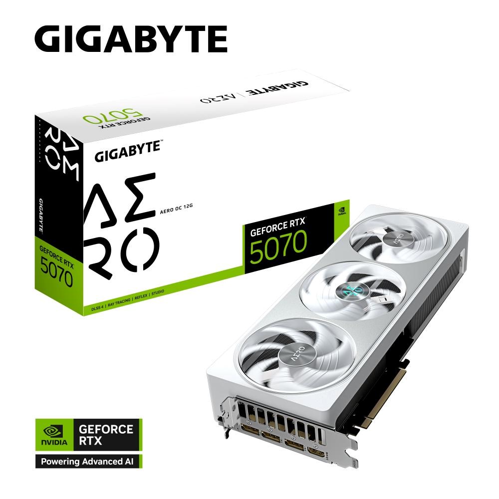 GIGABYTE GeForce RTX 5070 AERO/ OC/ 12GB/ GDDR7