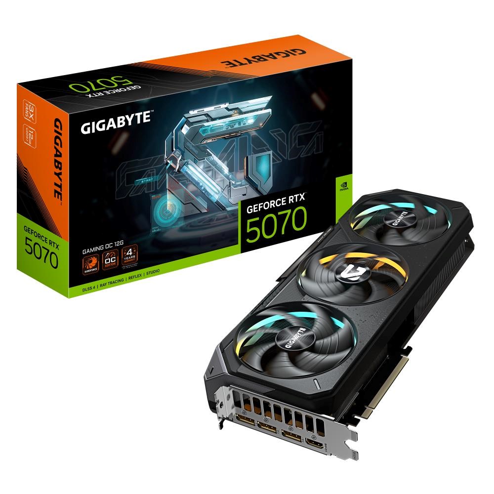 GIGABYTE VGA NVIDIA GeForce RTX 5070 GAMING OC 12G,  12G GDDR7,  3xDP,  1xHDMI1 
