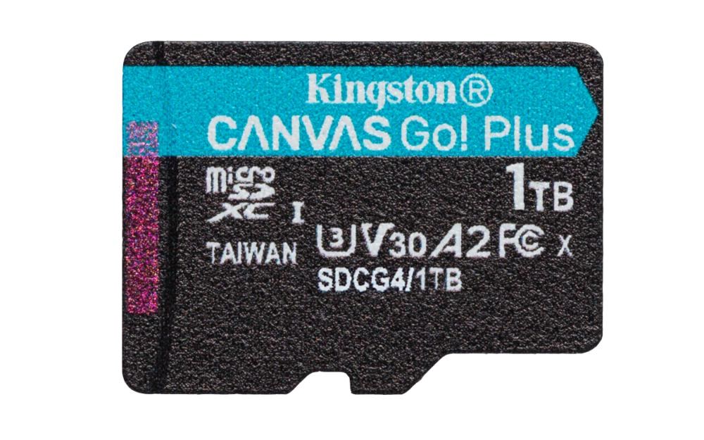 Kingston MicroSDXC karta 1TB Canvas Go! Plus,  R:200/ W:160MB/ s,  Class 10,  UHS-I,  U3,  V30,  A2 + Adaptér0 