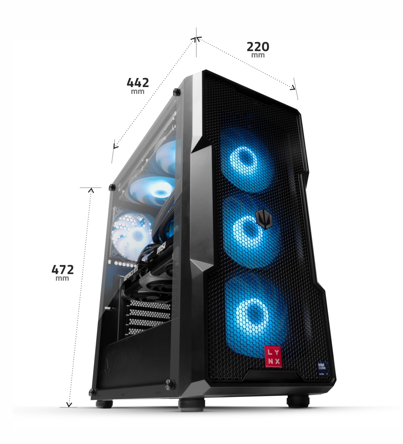 LYNX Challenger Ryzen 7 7800X3D 32GB 2T SSD NVMe RTX 5070 Ti 16G W11 Home1 