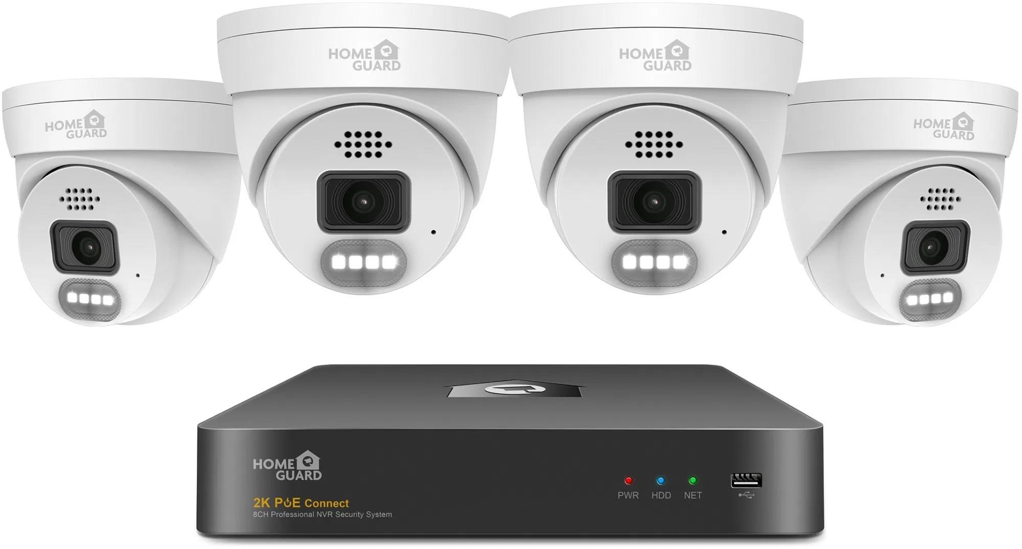 iGET HOMEGUARD HGNVK84804 - kamerový PoE set 2K NVR 8CH + 4x venkovní kamera se zvukem0 