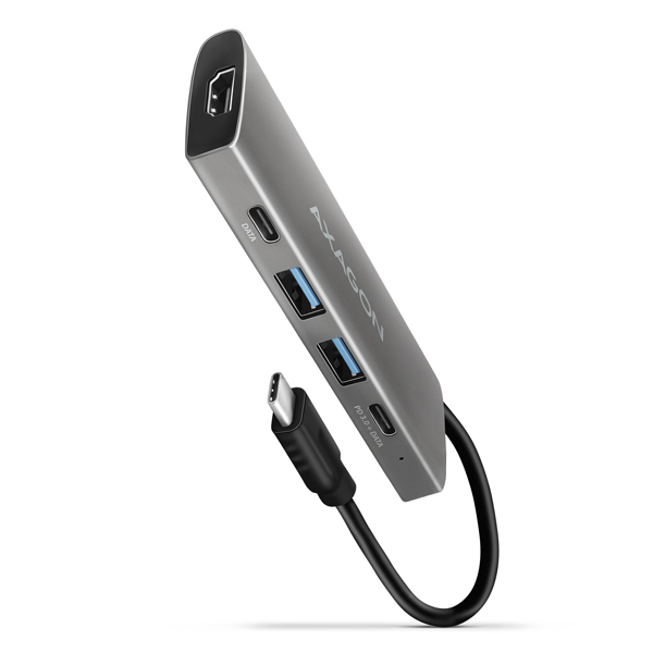 AXAGON HMC-5G21, USB 10Gbps hub, porty 2x USB-A, 2x USB-C, HDMI 4k/30, PD 60W, kábel USB-C 13cm0 