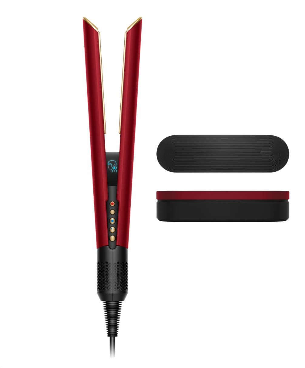 Dyson Airstrait HT01 žehlička na vlasy,  LCD displej,  Hyperdymium™ motor,  automatická pauza,  red velvet/ gold0 