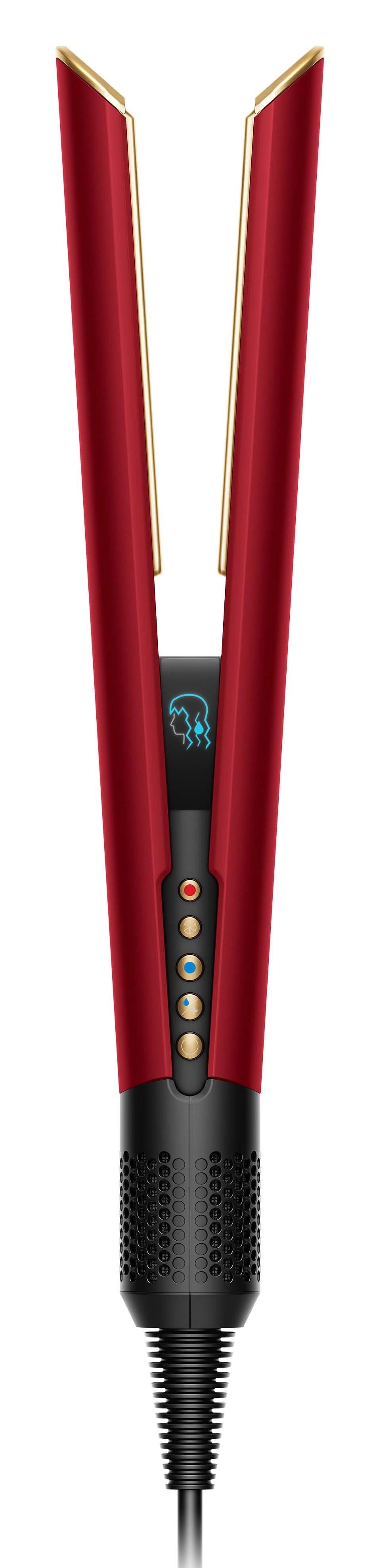 Dyson Airstrait HT01 žehlička na vlasy,  LCD displej,  Hyperdymium™ motor,  automatická pauza,  red velvet/ gold1 
