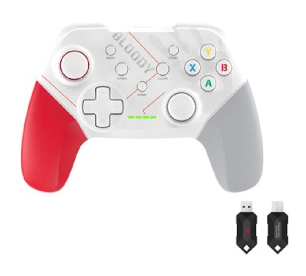 A4tech Bloody GPW50, gamepad, Dual mode 2,4G+USB, bílá0 