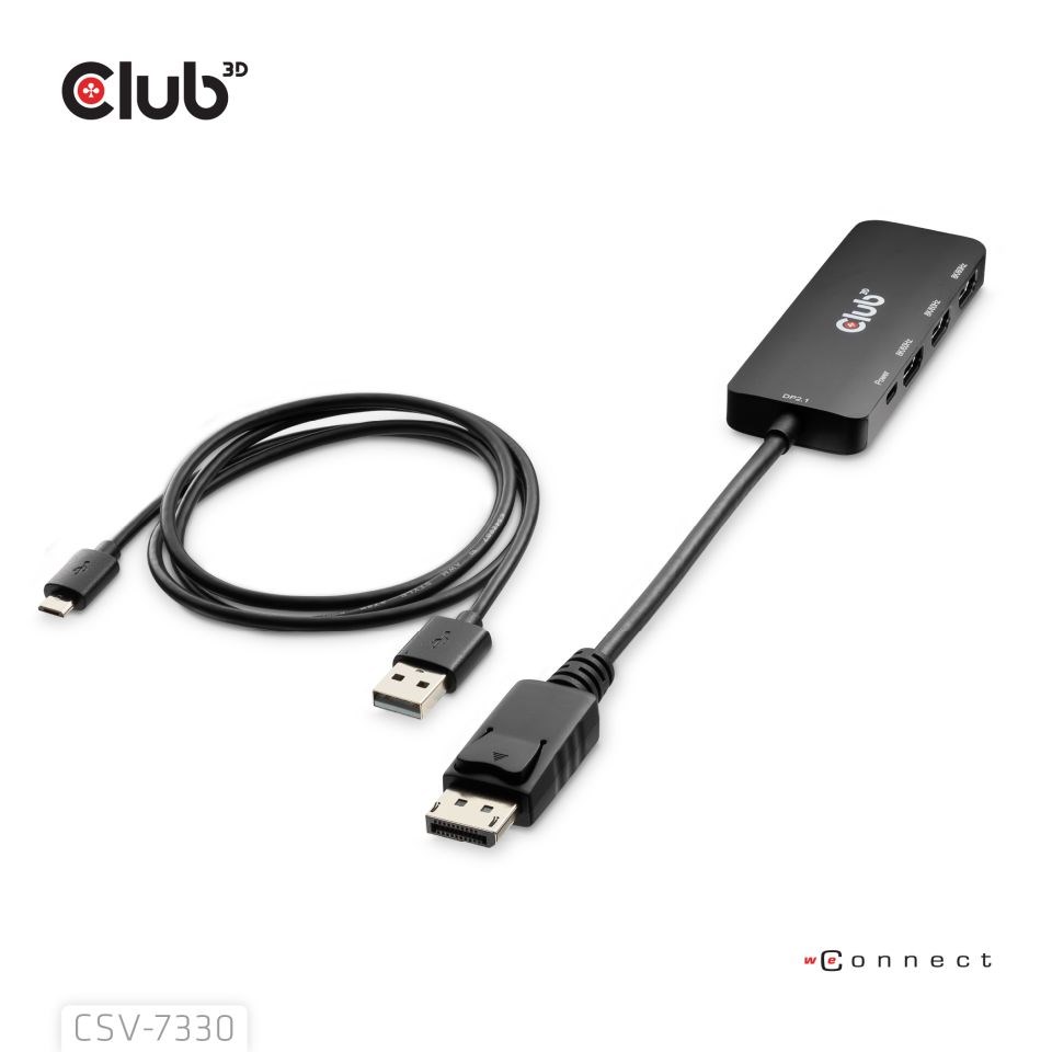 Club3D hub MST (Multi Stream Transport) DisplayPort 1.4 na 3x HDMI 8K60Hz (M/ F)3 