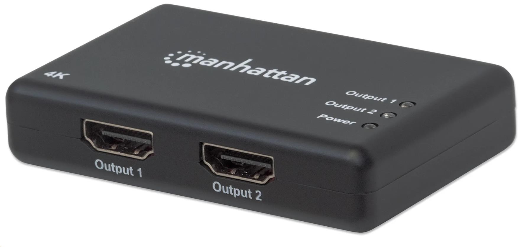 MANHATTAN Splitter HDMI 1.4,  černá0 