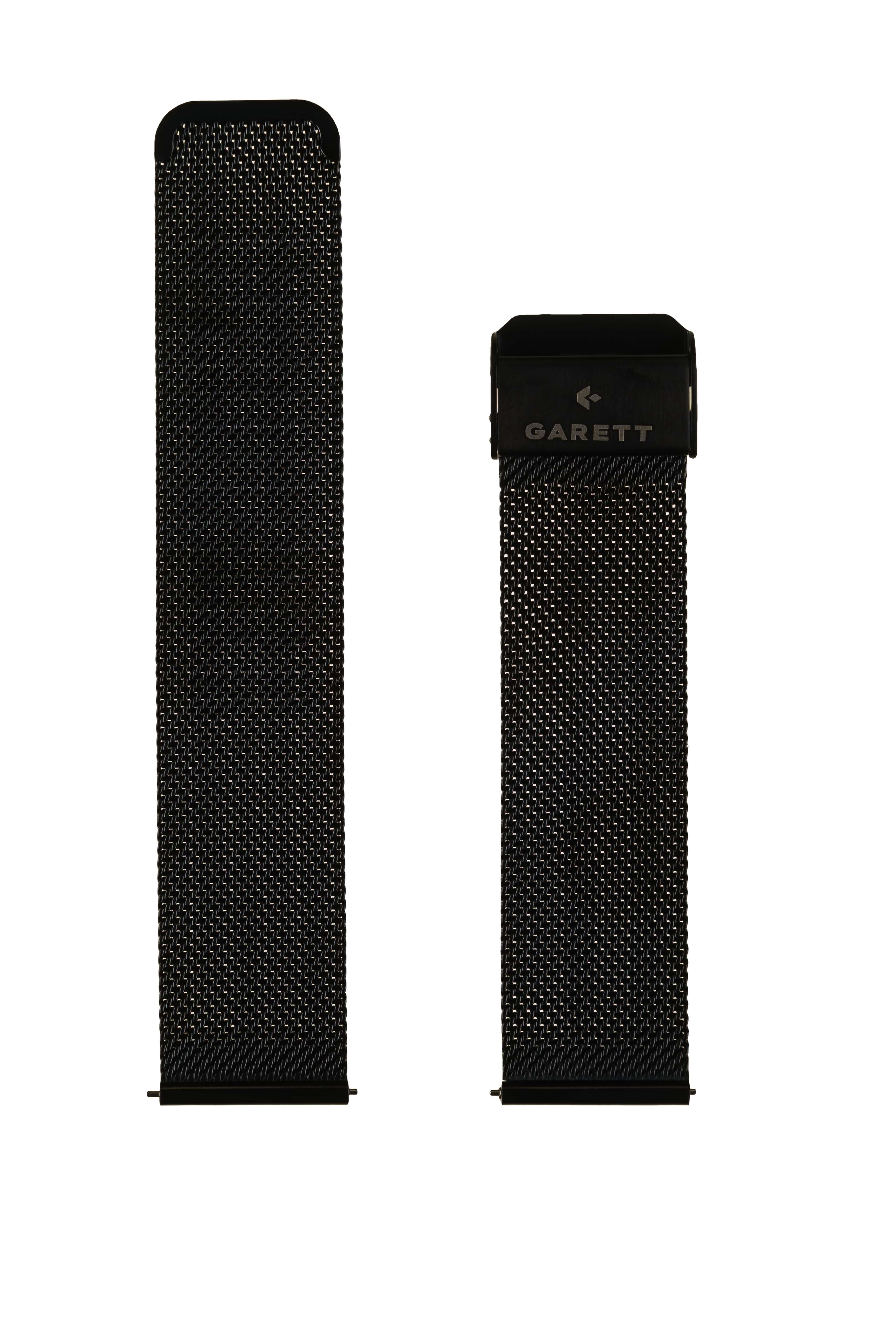 Garett univerzální řemínek 22 mm,  černý kovový,  typ Mesh0 